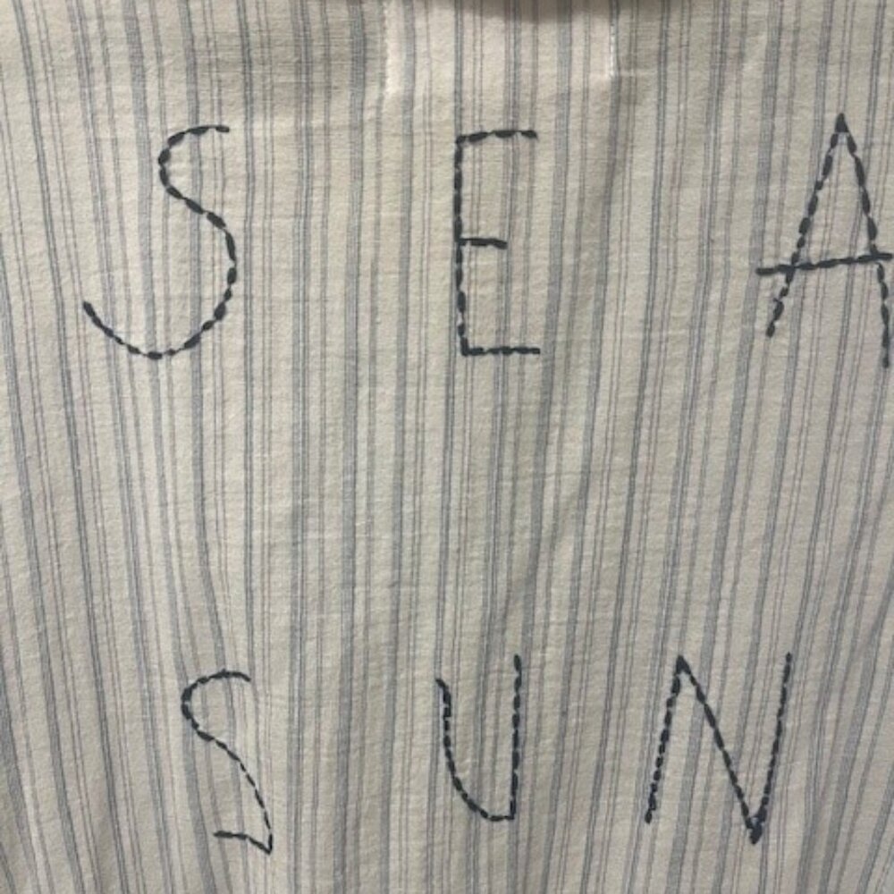 Sundry Sea Sun Salt White with Micro Blue Stripes Shirt - Size S - Picture 4 of 7